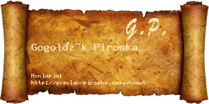 Gogolák Piroska névjegykártya